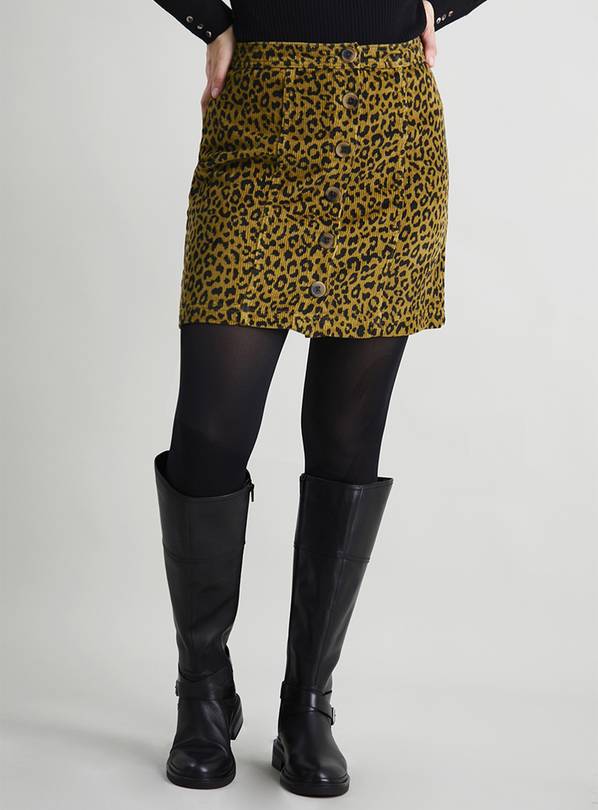 Corduroy leopard outlet skirt