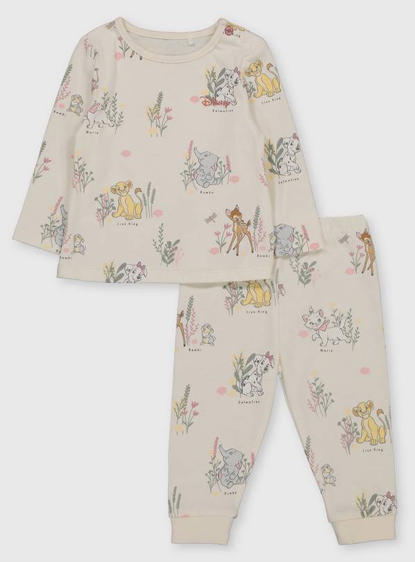 Buy Disney Classics Cream Print Pyjamas Newborn Sleepsuits and