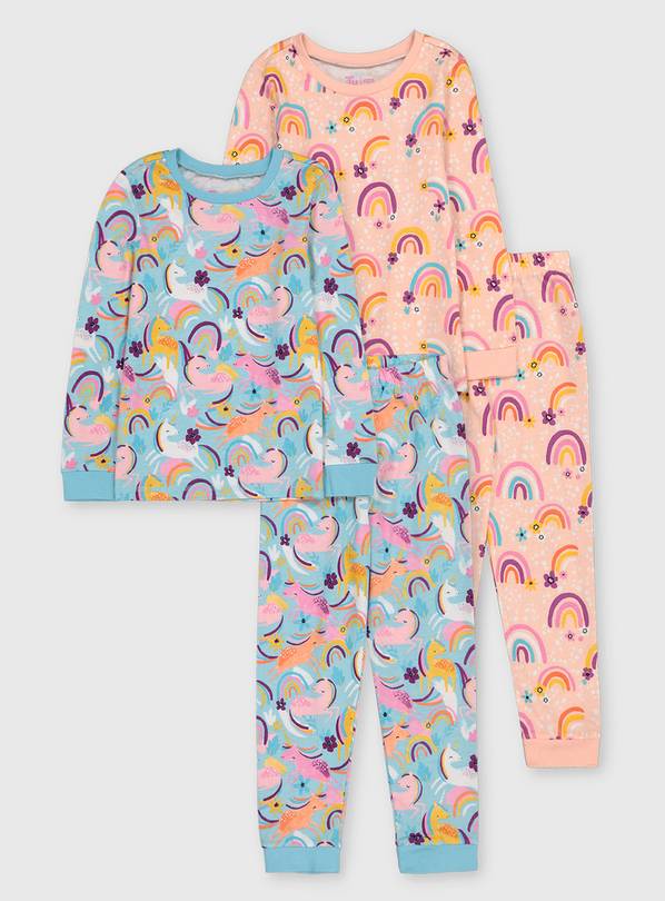 Buy Unicorn & Rainbow Snuggle Fit Pyjamas 2 Pack 23 years