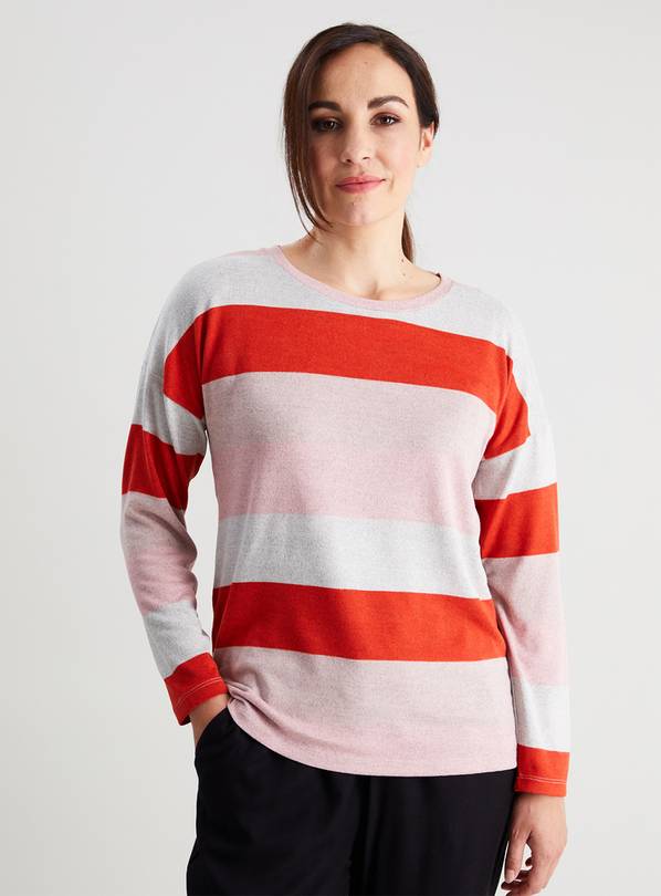 Buy Red Stripe Knitlook Top - 24 | T-shirts | Argos