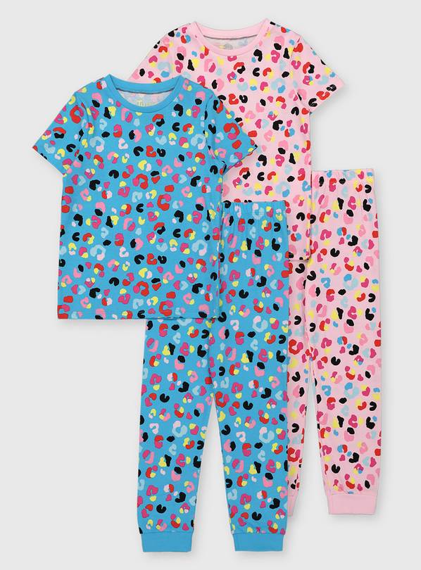 Pink & Blue Animal Print Pyjamas 2 Pack - 2-3 years