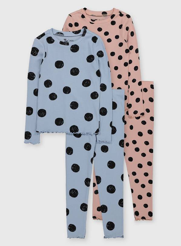 Buy Pink & Blue Spot Snuggle Fit Pyjamas 34 years Pyjamas Argos