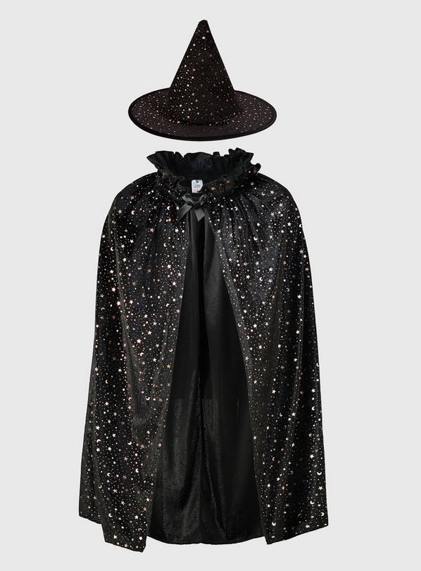 Buy Halloween Moon & Star Witch Hat & Cape 710 years Kids fancy
