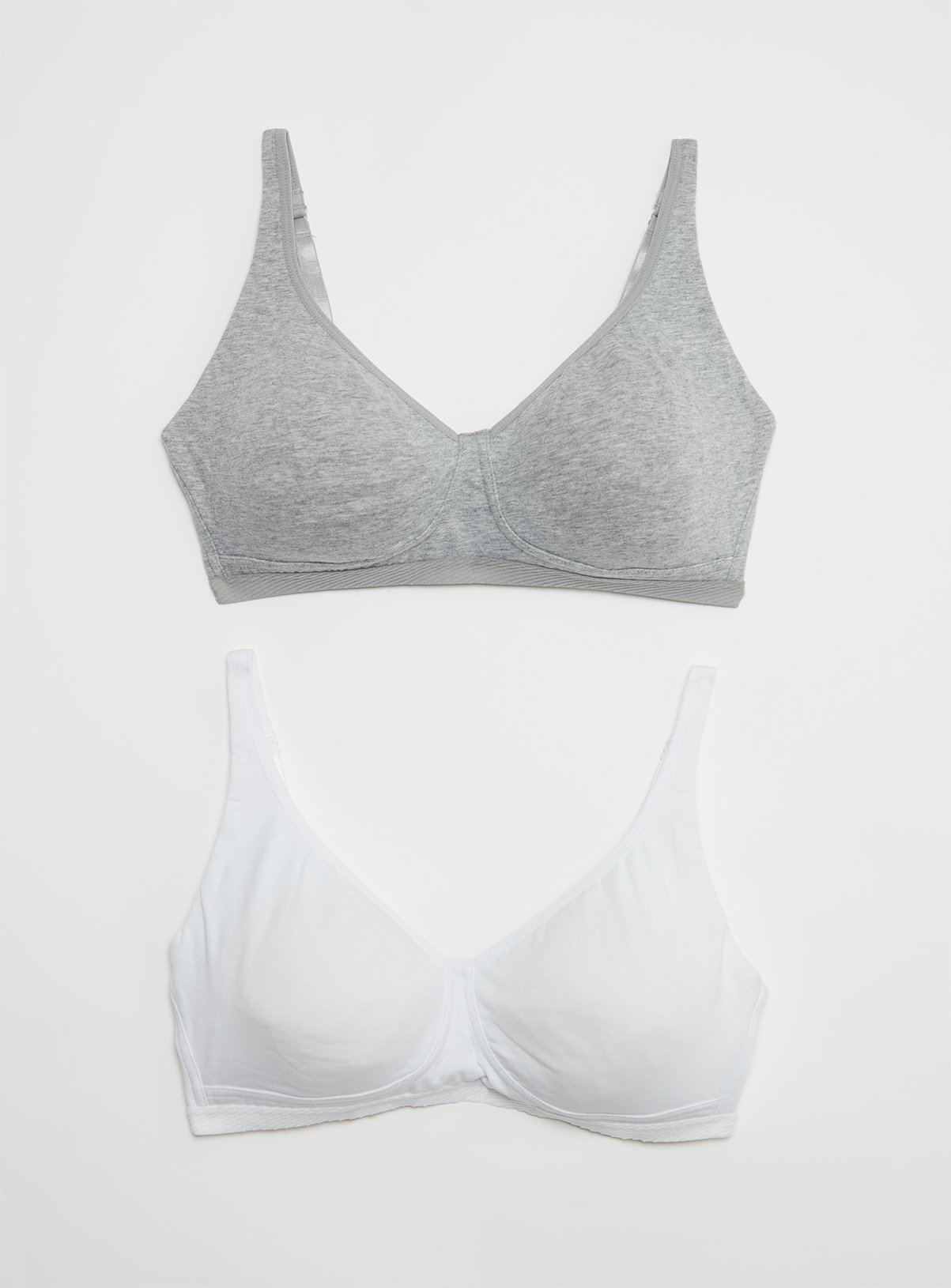 Grey & White Non-Wired Comfort Lounge Bra 2 Pack 42C