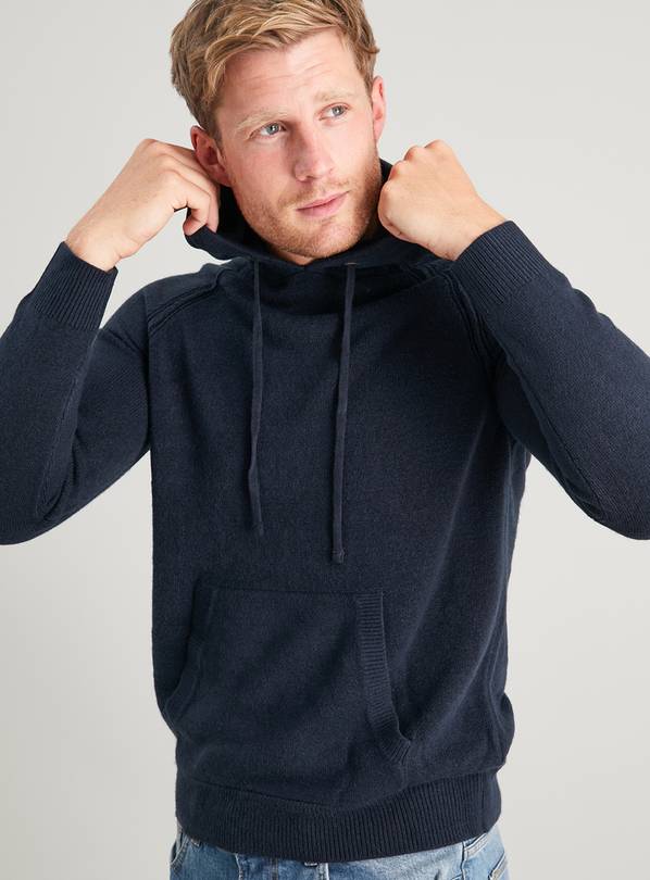 Buy Navy Soft Touch Knitted Hoodie - L | Jumpers and cardigans | Argos