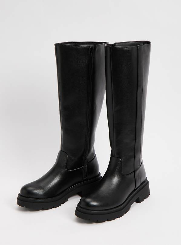 buy-black-faux-leather-long-boots-3-boots-argos