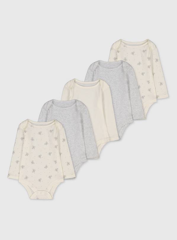 Koala & Grey Marl Bodysuit 5 Pack 9-12 months