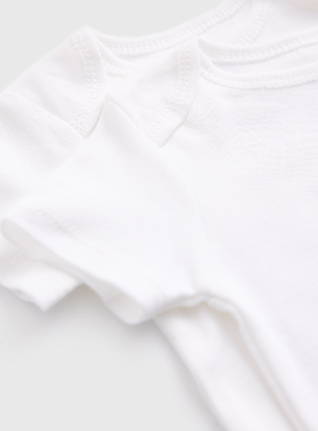 White Short Sleeve Bodysuits 5 Pack Tiny Baby - Image 2 thumbnail