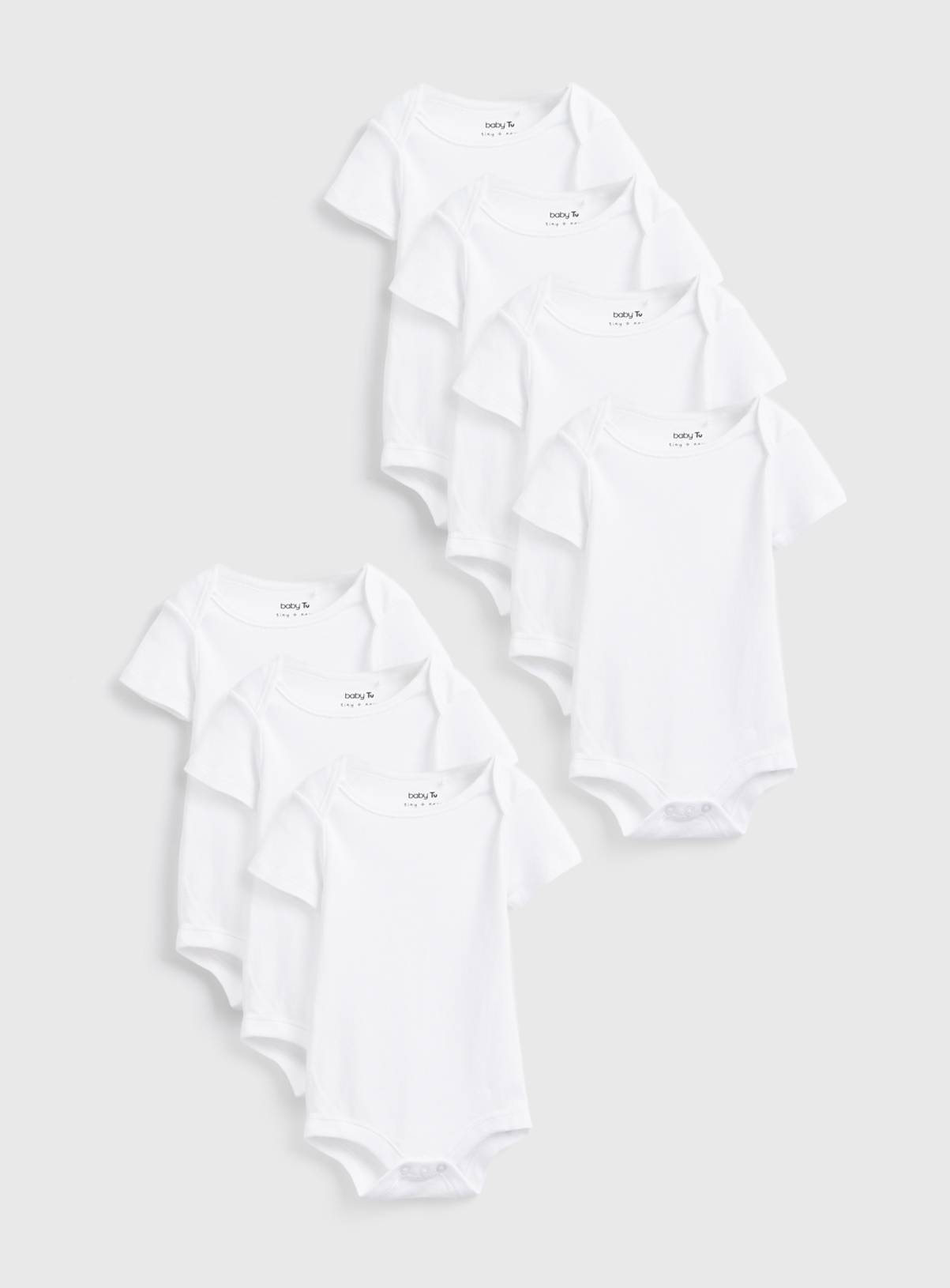 White Bodysuits 7 Pack Tiny Baby - Image 1