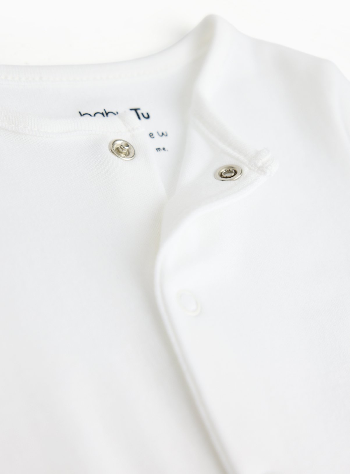 White Long Sleeve Sleepsuits 3 Pack Newborn - Image 2 thumbnail