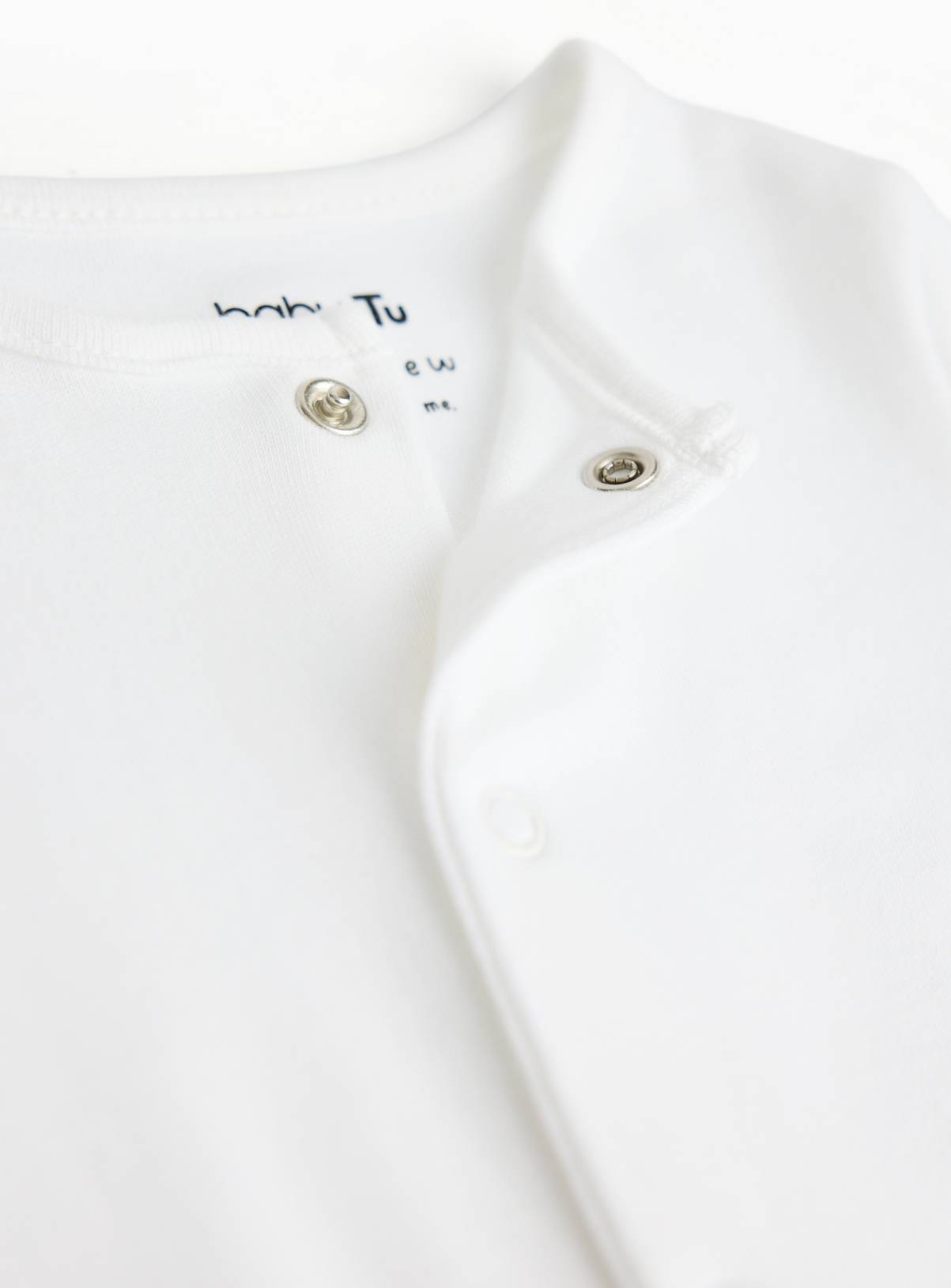 White Long Sleeve Sleepsuits 3 Pack Newborn - Image 2
