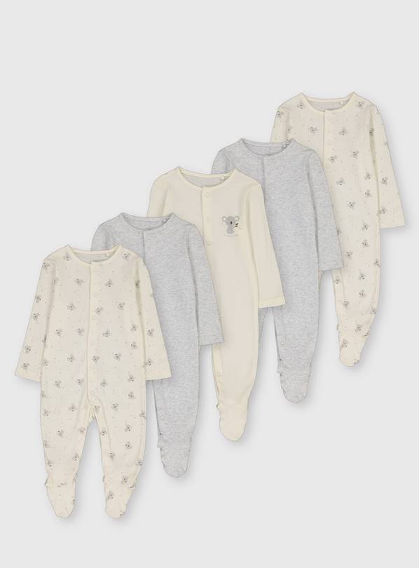 Koala Sleepsuits 5 Pack Tiny Baby