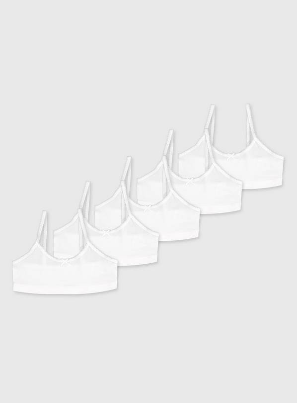 White Crop Tops 5 Pack 8-9 years