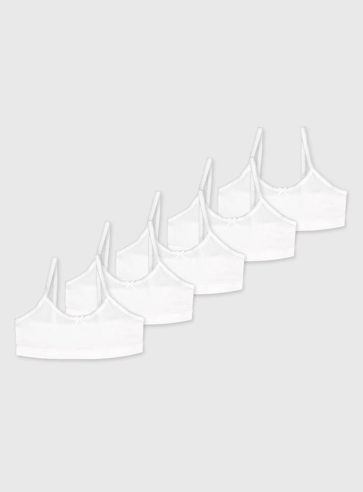 White Crop Tops 5 Pack 6-7 years - Image 1