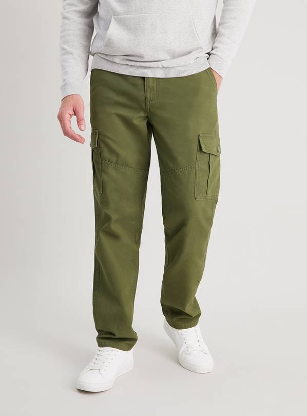 Buy Khaki Washed Cargo Trousers - 32R | Trousers | Argos