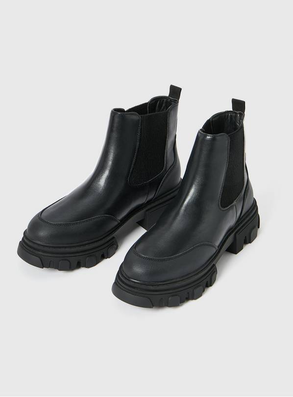 Buy Black Chunky Sole Chelsea Boots - 4 | Boots | Argos