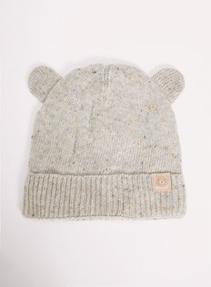 GAP Baby Boys Size 0-6 Months NWT Light Gray Ivory Faux Fur Lined Trapper Hat 
