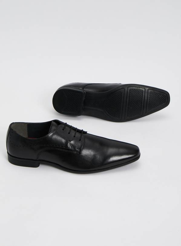 Mens black best sale leather sole shoes