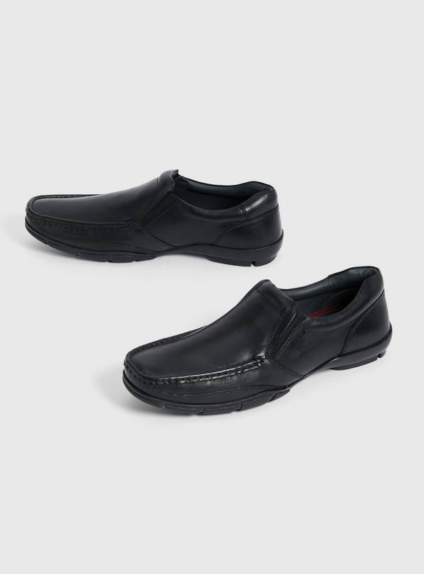 Sole Comfort Black Leather Slip On Shoes 10