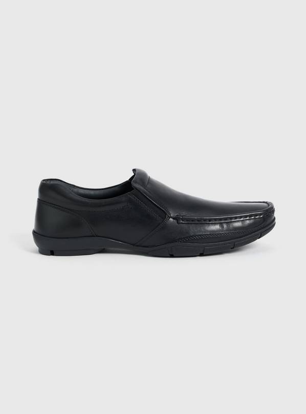 Black leather on sale slip ons