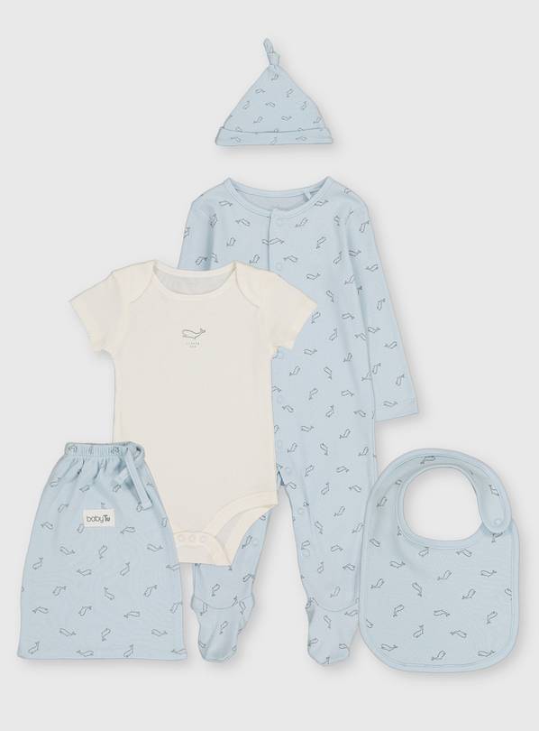 Buy Blue Whale 4 Piece Starter Gift Set - Newborn | Sleepsuits and