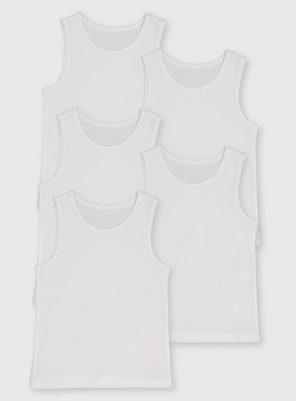Buy White Vests 5 Pack 1218 months Underwear and socks Argos