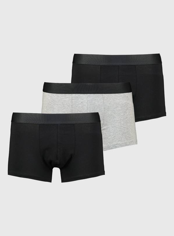 Black & Grey Hipsters 3 Pack L