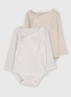 TupTam Baby Wrapover Bodysuits Long Sleeve Pack of 5 