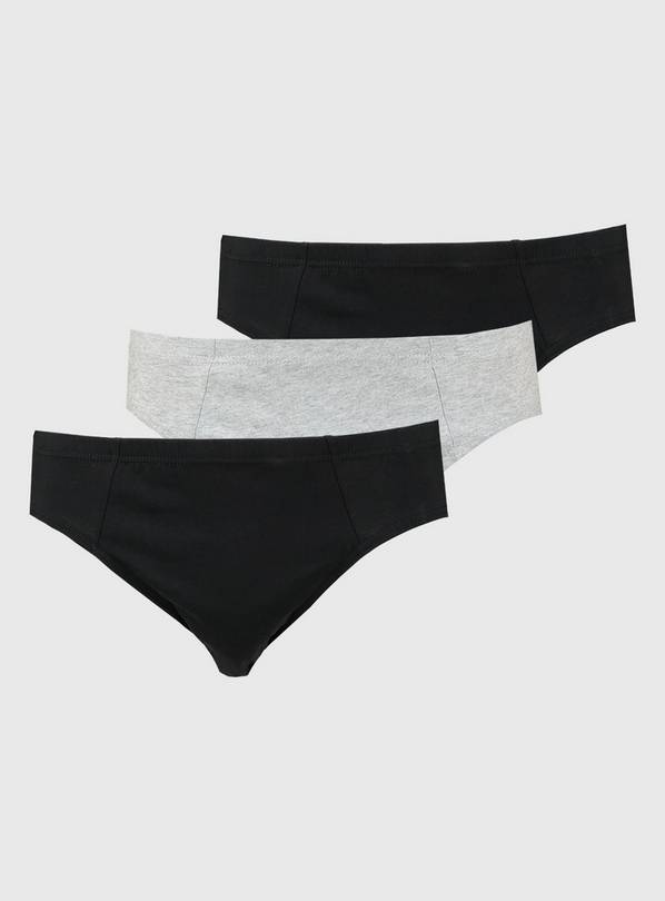Black & Grey Briefs 3 Pack - L