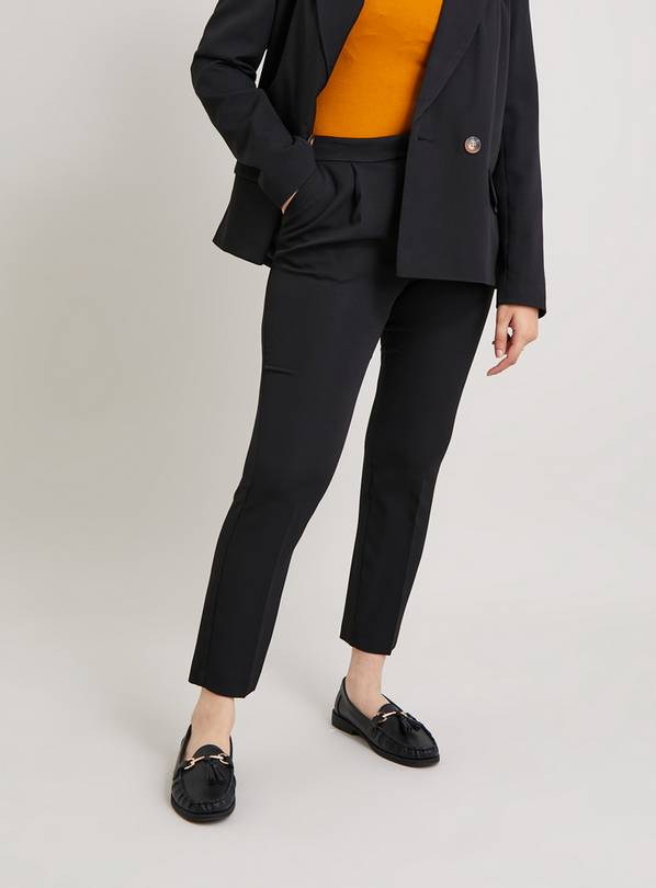 Women's smart shop black cropped trousers