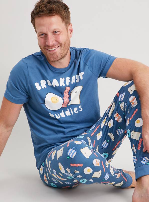 Buy Men's Family Blue Breakfast Buddies Pyjamas XXL Pyjamas Argos