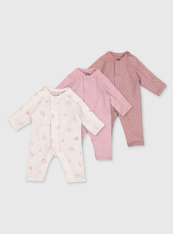 Buy Pink Premature Sleepsuit 3 Pack 4lbs Tu clothing Sainsbury s