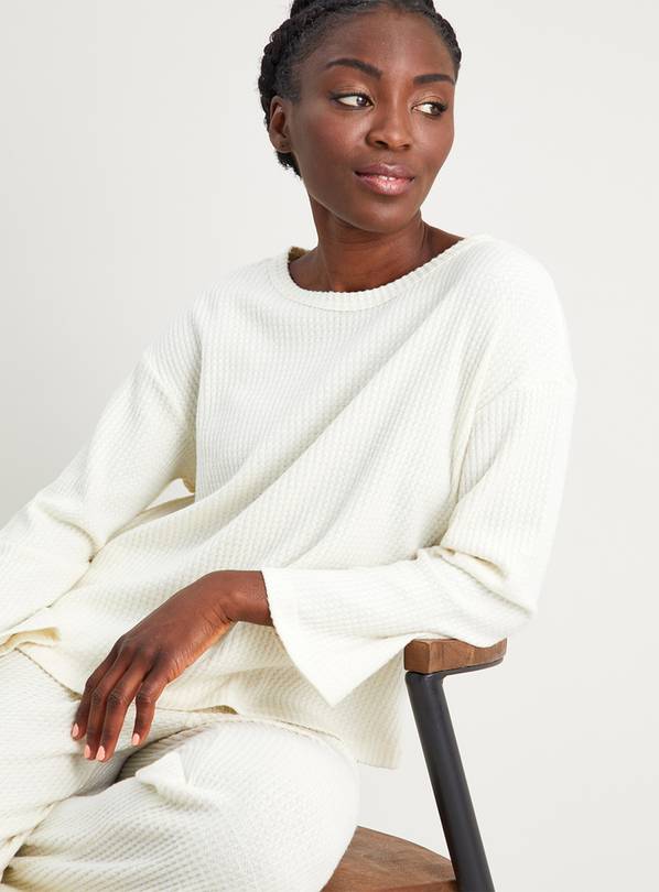 Buy Cream Soft Knit Waffle Coord Pyjama Top 12 Pyjamas Argos