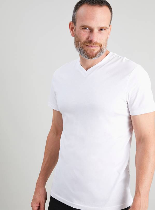 Regular Fit V-neck T-shirt - White - Men