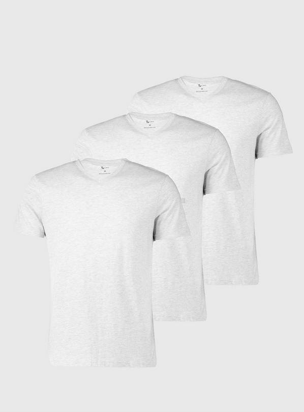 Grey Regular Fit T-Shirts 3 Pack S