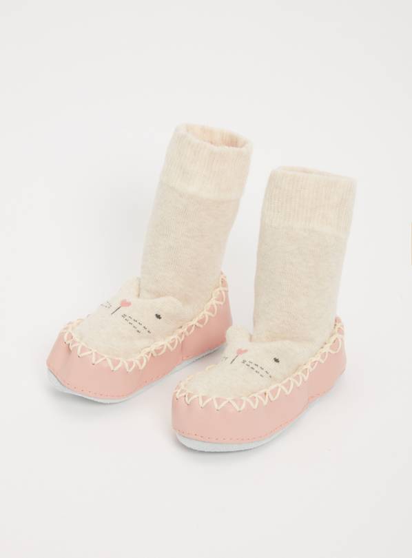 Buy Cream Bunny Moccasin Socks 1824 months Socks and tights Argos