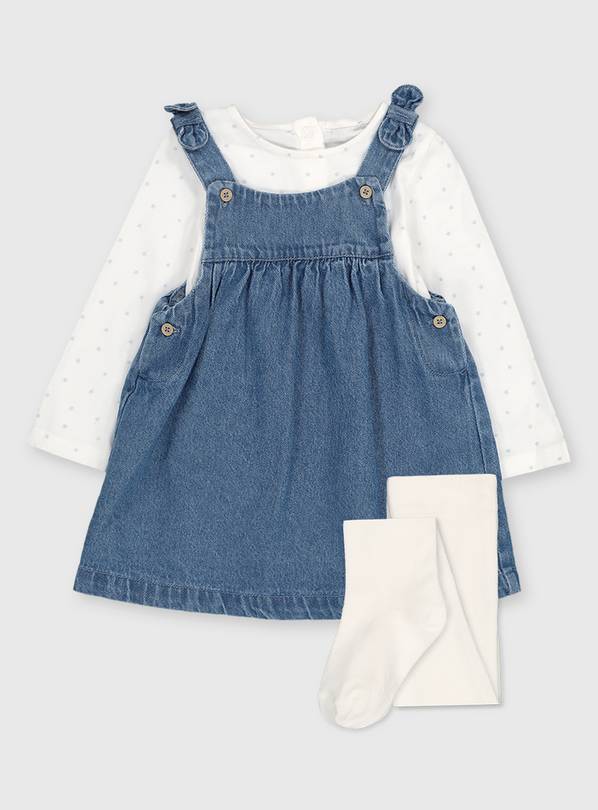 Buy Denim Pinafore, Bodysuit & Tights 1218 months Dresses Argos