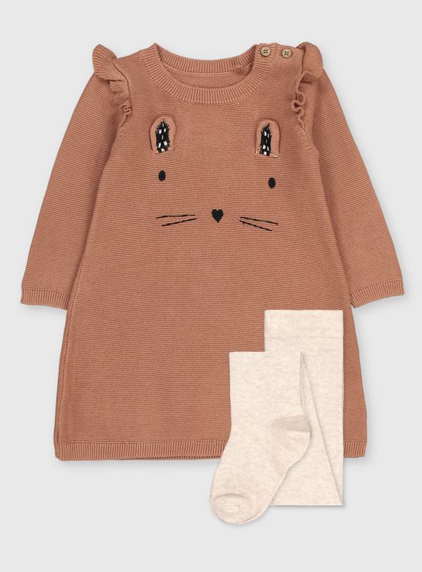 Buy Ochre Cat Knitted Dress & Tights 1824 months Dresses Argos
