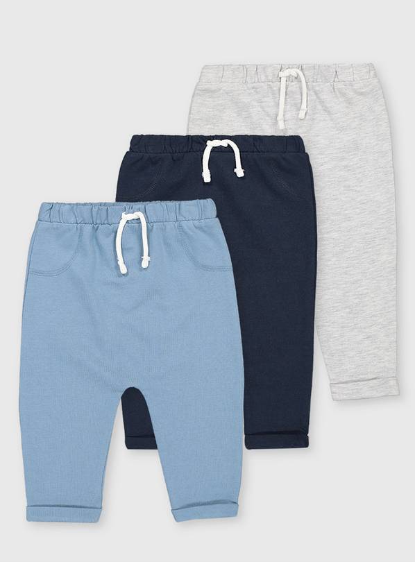 Blue & Grey Joggers 3 Pack - Up to 1 mth