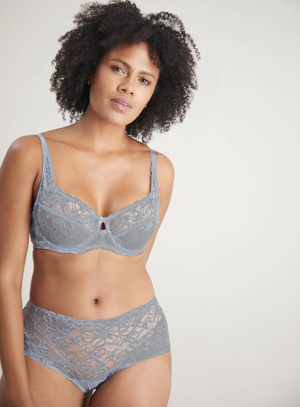 Buy Blue Recycled Lace Full Cup Bra 36a Bras Argos