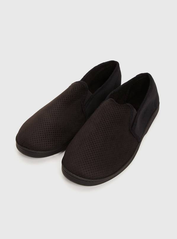 Buy Black Diagonal Square Full Slippers With Arch Support 7