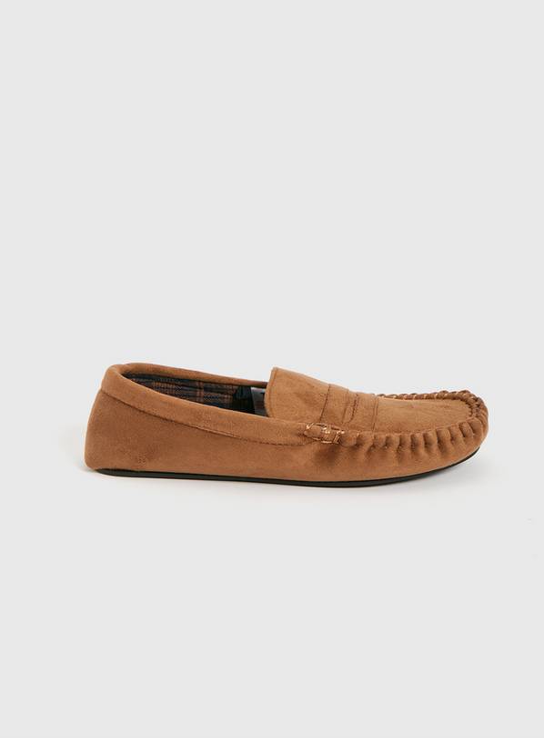 Buy Stone Faux Suede Moccasin Slippers 8 Slippers Argos