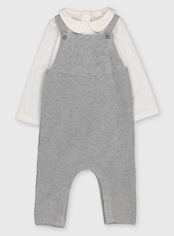 Buy Grey Knitted Dungarees & Bodysuit 1218 months Outfits and sets