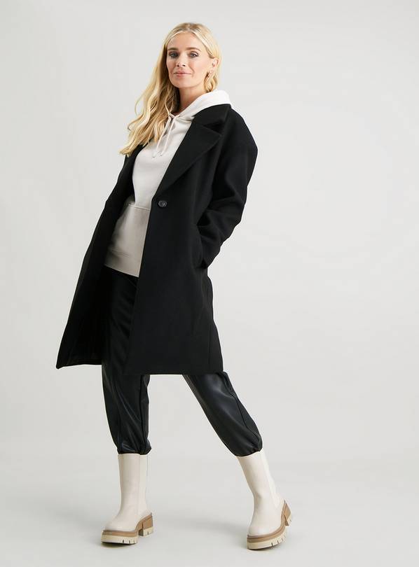 Black relaxed outlet coat