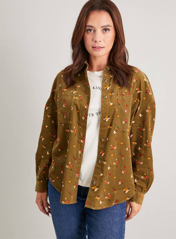 Buy Floral Print Relaxed Fit Corduroy Shirt - 24 | Shirts | Argos