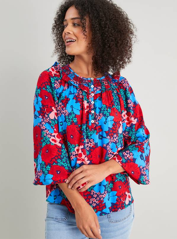 Buy Floral Shirred Detail Blouse - 8 | Shirts | Argos