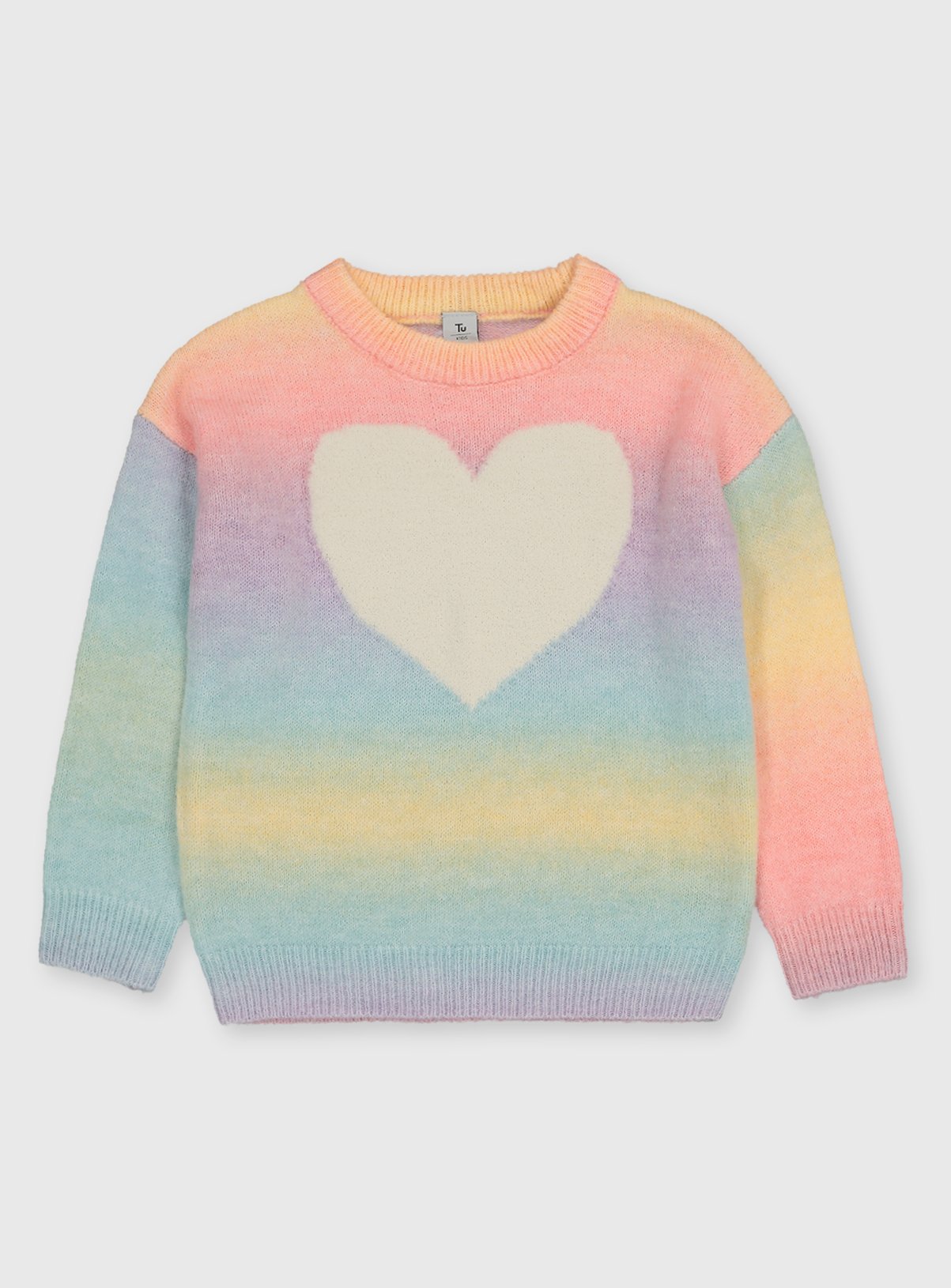 multi coloured heart jumper