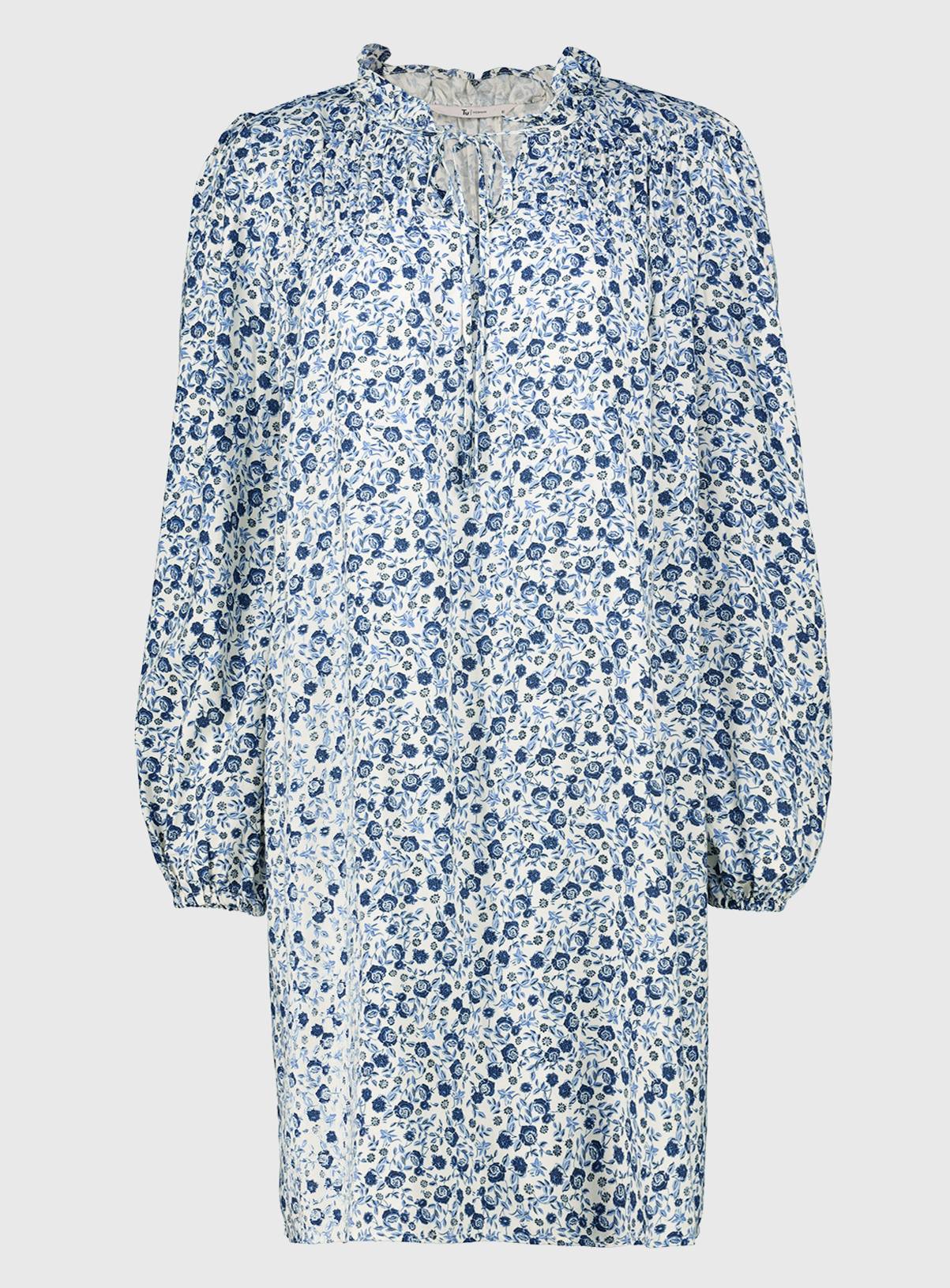 SKU: AW22 SEPT BLUE DITSY HIGH NECK SHORT DRESS:Blue:16 - Image 3