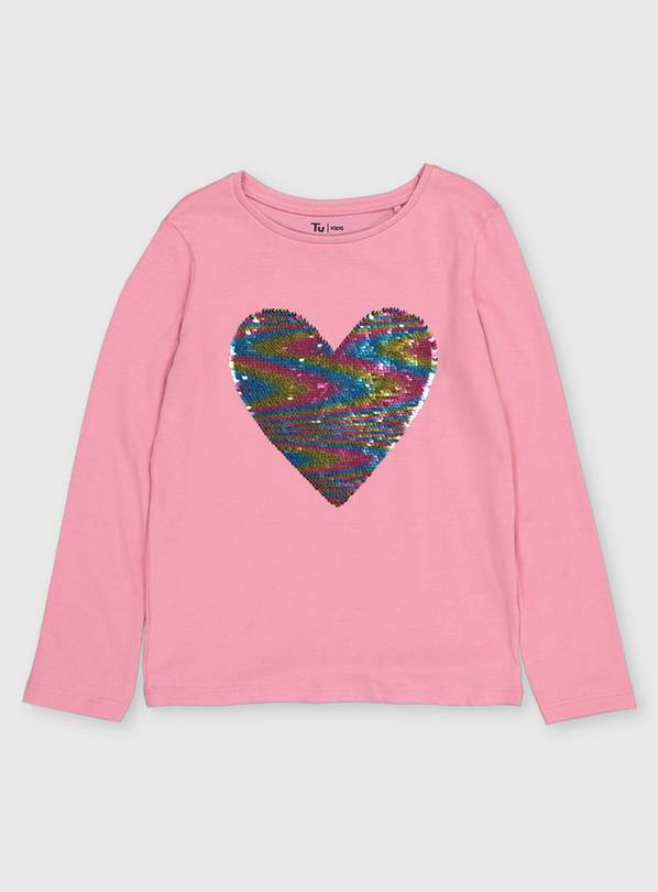 Buy Pink Reversible Sequin T-Shirt - 4 years | Tops and t-shirts | Argos