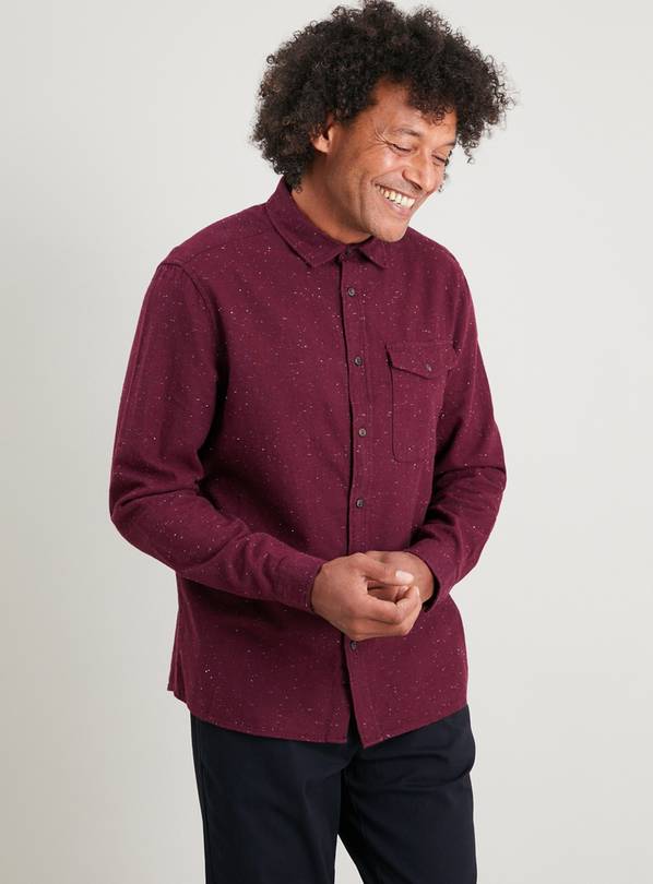 Buy Burgundy Neppy Regular Fit Shirt - XL | Shirts | Tu
